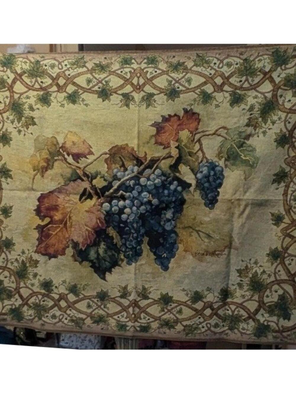 Riddle Home & Gift $100 54x42 Erin Dertner Ready for Harvest Grape Tapestry
